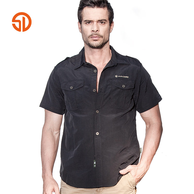 SD男装 品牌衬衫 可脱卸袖 旅游出行快干型 透气排汗 男衬衫 正品