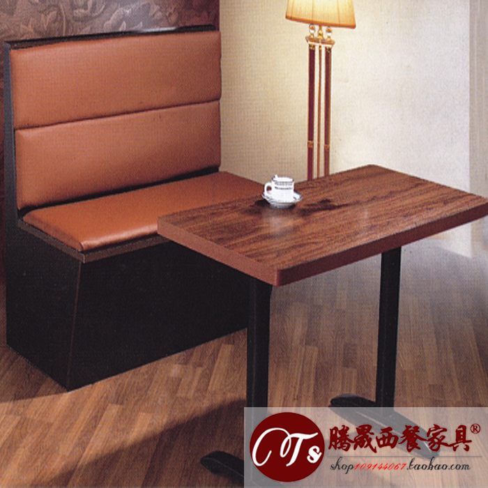 厂家直销定做板式卡座组合西餐厅卡座沙发肯德基快餐卡座4人方桌