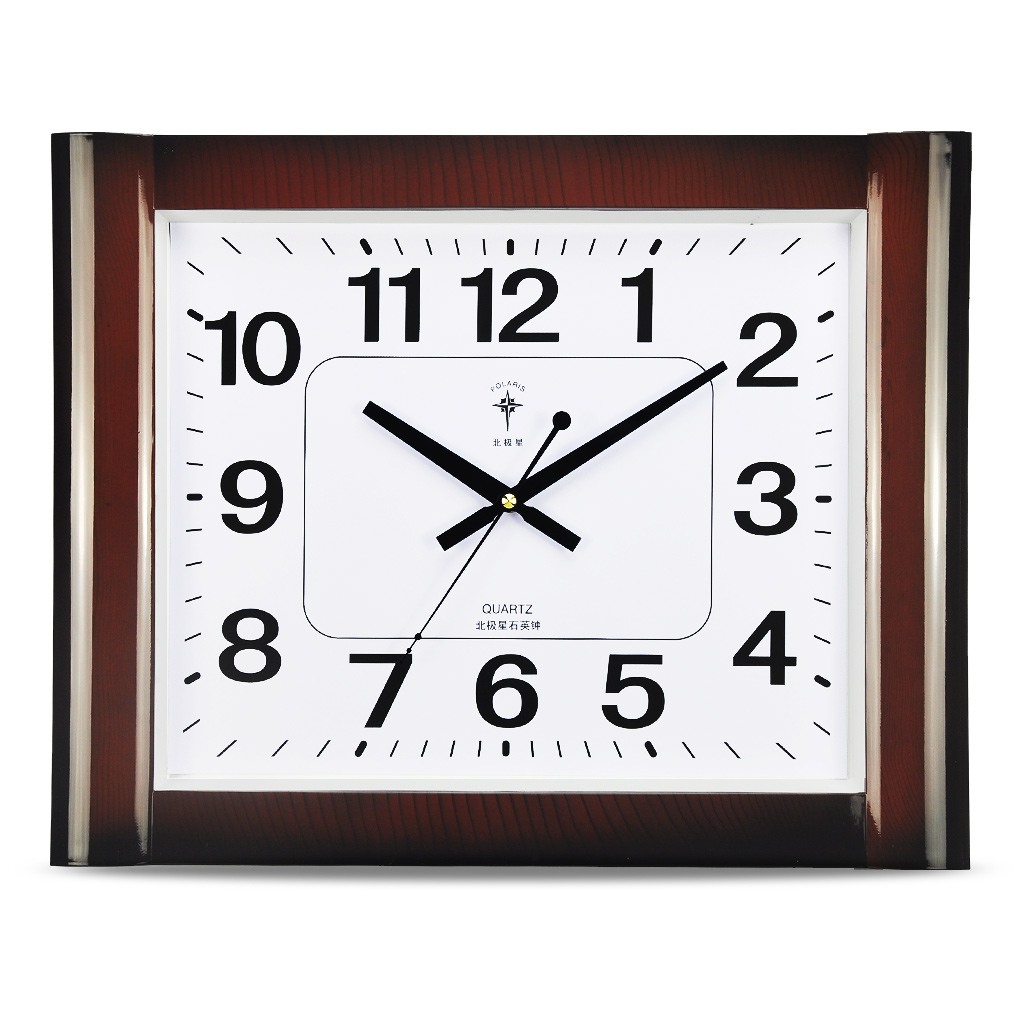 北极星大号静音石英钟现代客厅挂表简约时钟时尚挂钟办公方形钟表
