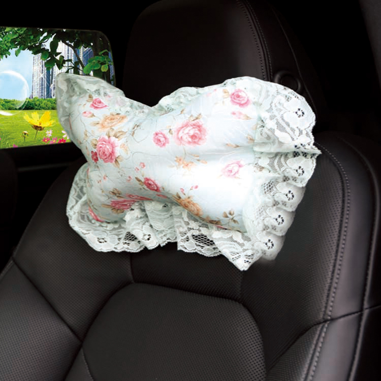 奥特莱芙花汀公主蕾丝 汽车头枕 车用颈枕 可爱护颈枕对装 2色