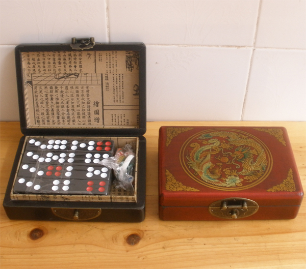 多米诺骨牌，牌九，仿古首饰盒，仿古皮盒，仿古木盒：A107B-1