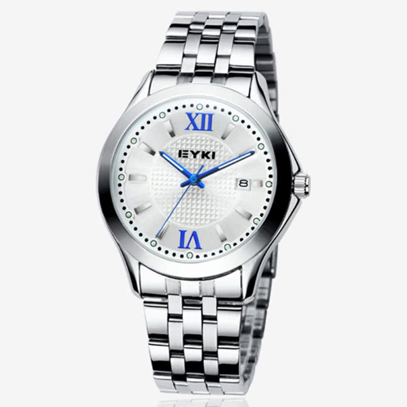 包邮EYKI手表男士商务手表 男表正品韩版时尚 不锈钢带防水石英表