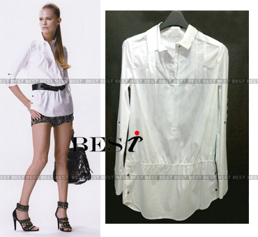 2011欧美 MIAMIA米亚同款气质女衬衫推荐白色长袖小衬衫冲冠热卖