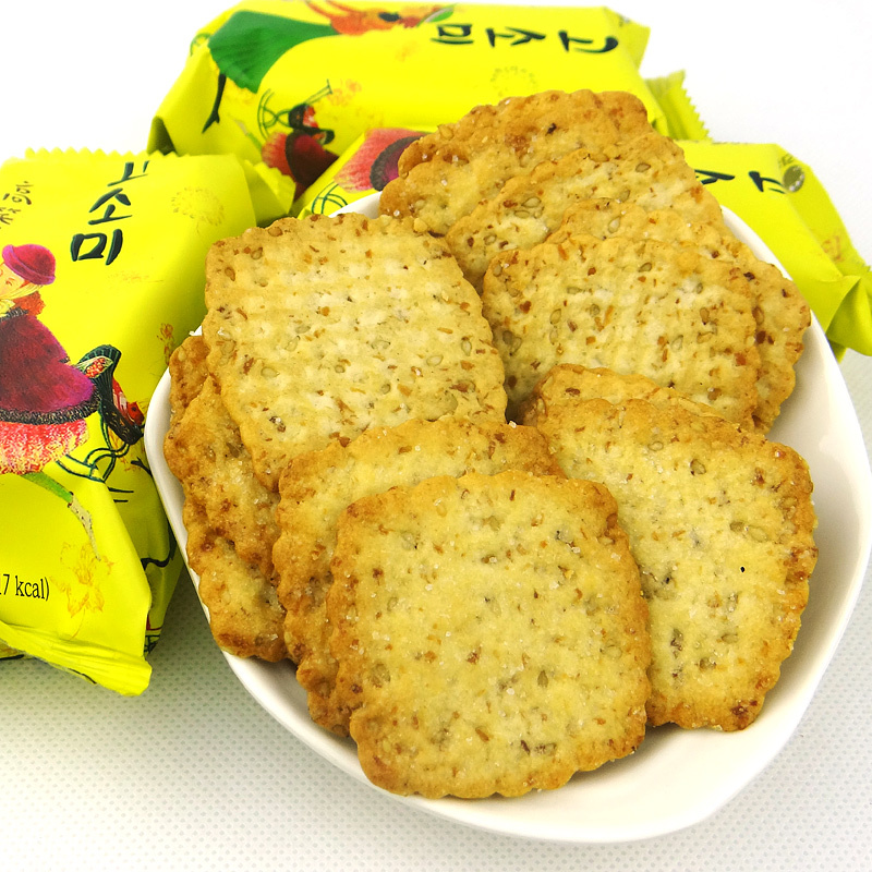 韩国进口零食品 好丽友Orion奥里恩大高笑美超薄芝麻饼干336g热销