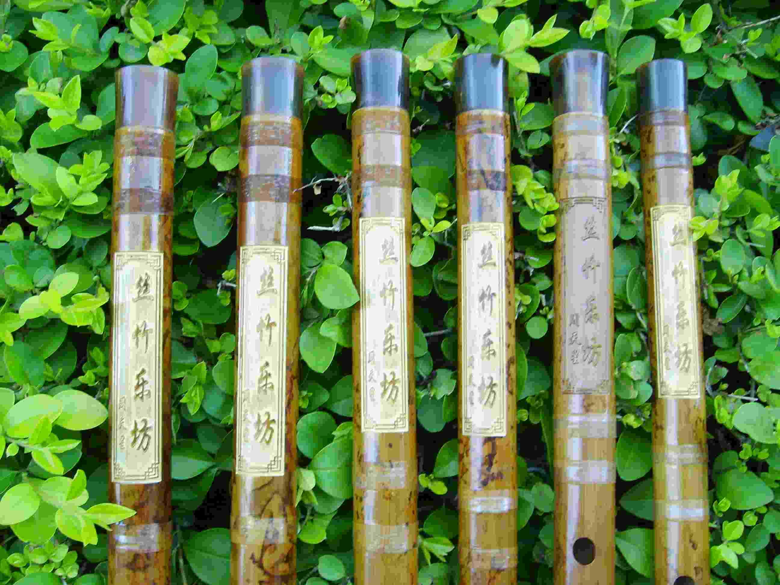 周天星定制花斑竹演奏笛2008上海乐器博览会展品