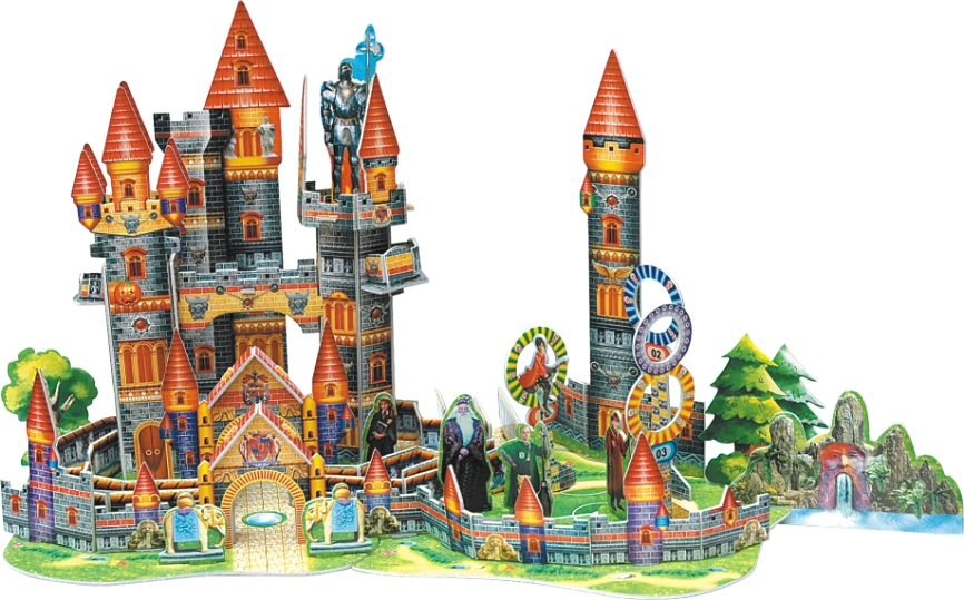 哈利波特魔法城堡 3D拼图立体拼图3D纸模型童话建筑模型580-J .35