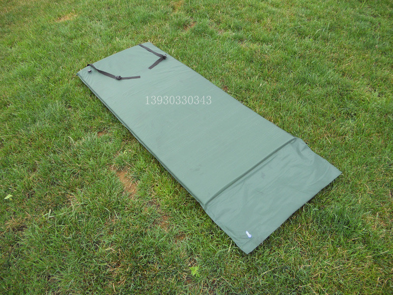 【绿野军旅风】军绿带气枕自动充气垫 /07野营垫/自动充气防潮垫