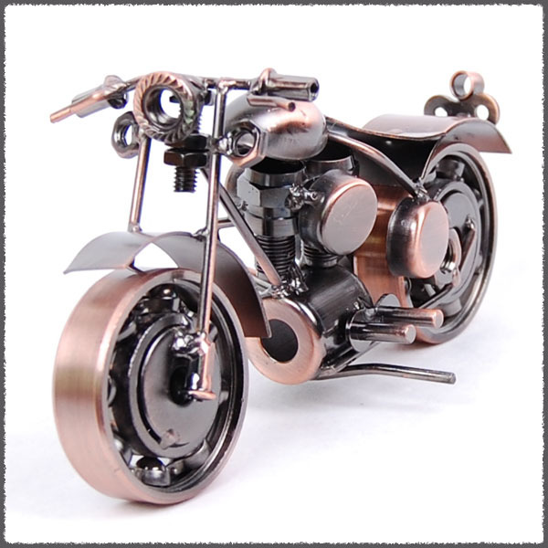 创意装饰礼物时尚古铜摩托车个性家居摆设铁质车模金属工艺品模型