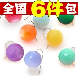 G0076 韩国饰品宫太子妃喜欢的QQ糖果色球球豆豆耳环耳钉