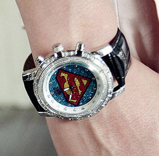 watchlove-超人特价热卖表 皮带手表金属腕表 休闲创意情侣对表