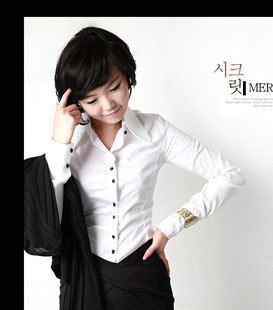 2013夏女式套装 韩版 职业套装 休闭套装 白色衬衫黑裙子金苑风格