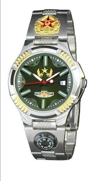 正品中国军表 军用手表 男表 不锈钢表带陆军 男士手表 石英表