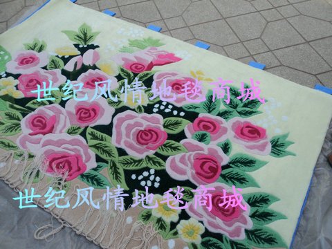 精美艺术手工挂毯壁毯特价客厅书房礼品 粉红玫瑰