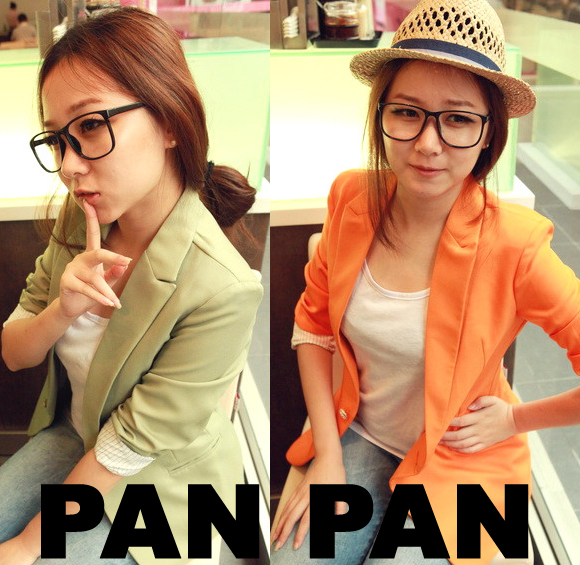 【PANPAN】XF-069 独家定制糖果色内衬条纹色彩小西装 4色
