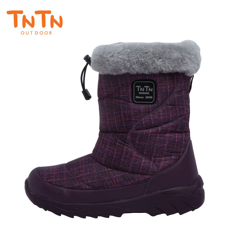 TNTN户外冬季保暖中高筒防水男鞋防滑加厚底东北羊毛雪地棉靴子