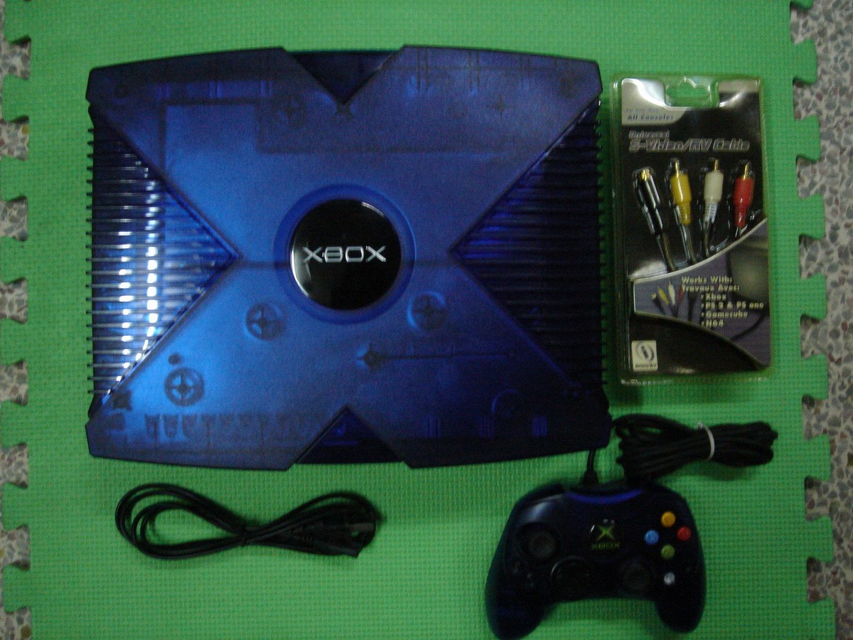 【电玩小站】 二手 XBOX一代 主机  游戏机 蓝色透明限定版