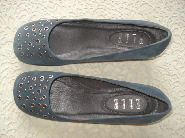 ELLE 铆钉牛皮绒面单鞋 美国代购 正品 原价95美金 有大码