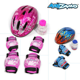kidzamo儿童户外头盔少儿轮滑骑行送的护具护肘护肘花色纯色随机