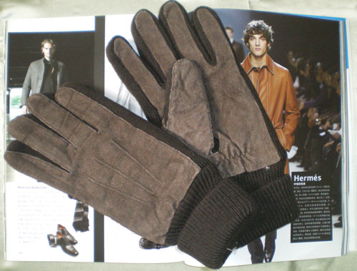 特价高品质 Thinsulate 真皮绒里超保暖男式手套 褐色入