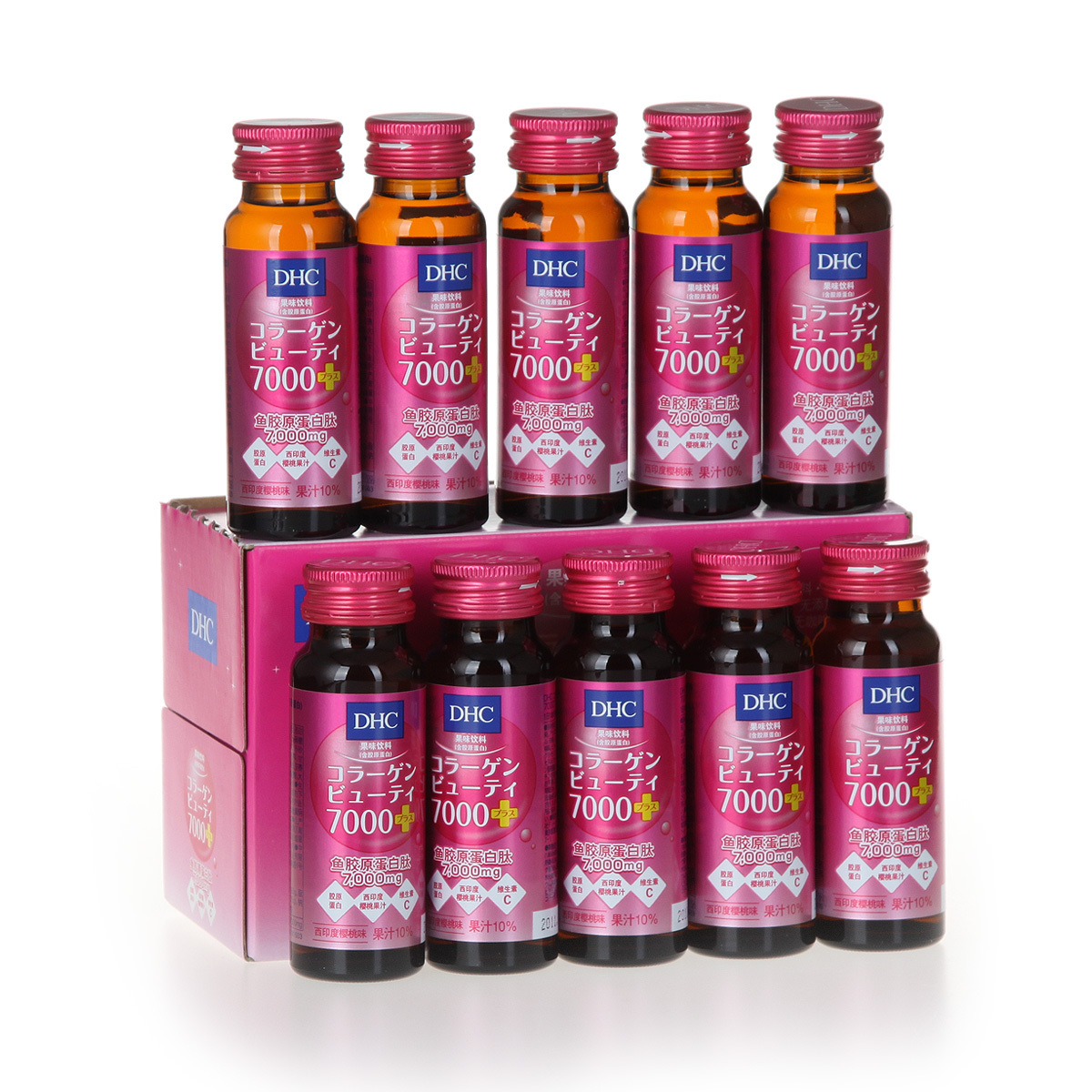 【新品】DHC胶原蛋白果味饮料50ML*10瓶 樱桃味 特价包邮