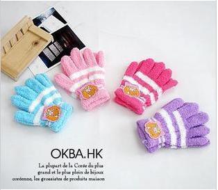 2011韩国冬季 毛巾手套批发 彩色加厚保暖手套 连指手套40g B021