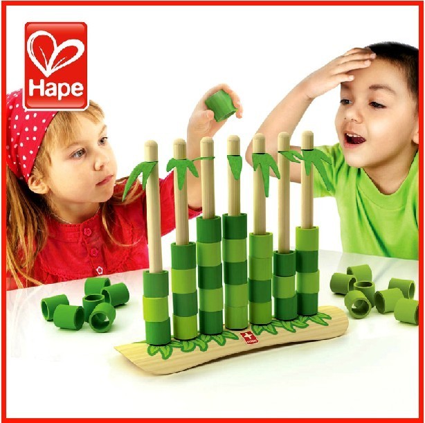 德国hape儿童玩具 四子棋3岁以上宝宝益智 创意竹制 多人亲子游戏