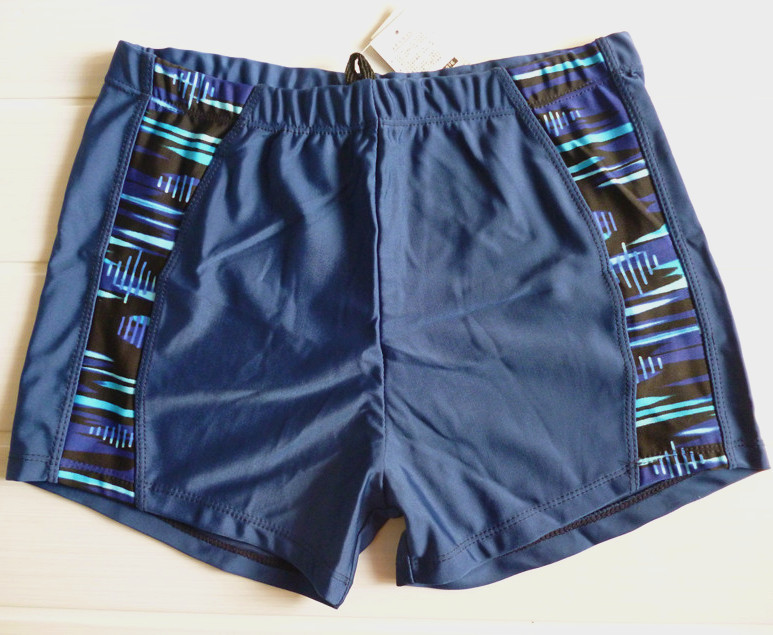 男士平角 游泳裤1.8-3.2尺腰围 四角游泳短裤 特大码泳裤黑色蓝色