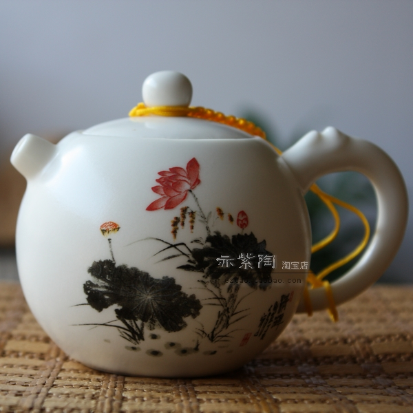 功夫茶具 茶壶 陶瓷 玉脂瓷 高档纳米瓷手工彩绘 多种花色可选