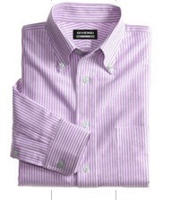 紫纹思雨(GIVENSI)免烫皇家牛津纺长袖纯棉衬衫 紫白条 38 39 42