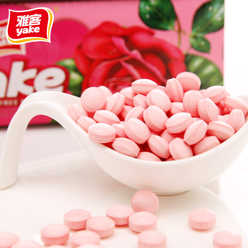 【雅客】玫瑰薄荷味无糖压片糖果 15g铁盒装含片糖 特价小零食品