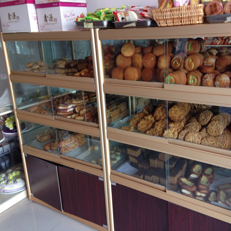 简约式面包货架 边柜 中岛柜 生日蛋糕模型展示柜 糕点食品类柜台