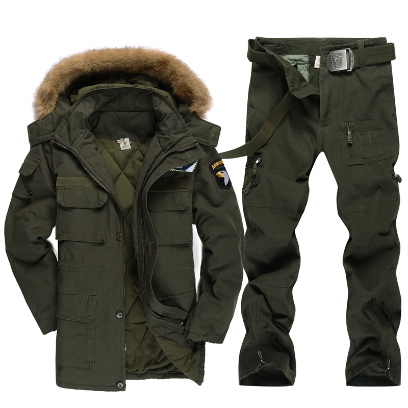 冬季军装户外空降师加厚保暖棉大衣套装军迷特种兵迷彩服套装男士