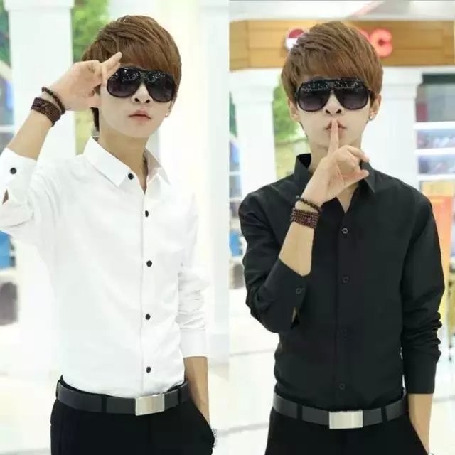 夏季韩版新款纯白色衬衫上班族上衣服装工作服男士长袖衬衣小衫潮