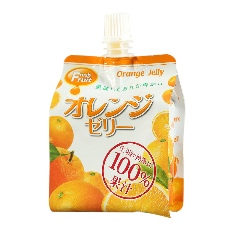 出口日本零食品 星宇可吸果冻甜橙味 果太郎果汁型可吸果汁冻165g