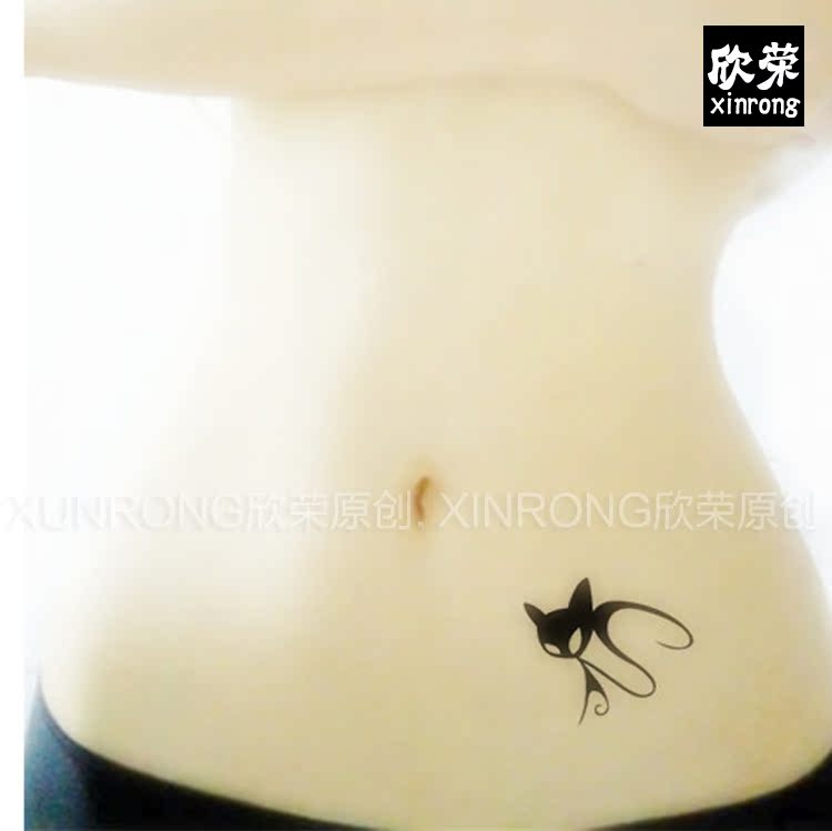 【XR81】防水纹身贴纸 小猫咪 男女个性仿真贴 遮痕贴 身体彩绘