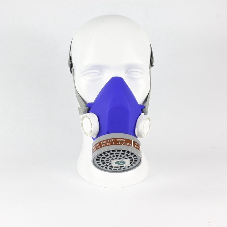 以勒牌防毒口罩氯气苯类兰色有机气体防护硅胶材料半面罩喷漆
