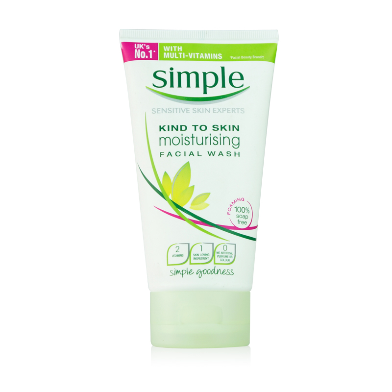 英国正品Simple清妍洗面奶保湿抗氧化改善肤色不紧绷无皂基150ml