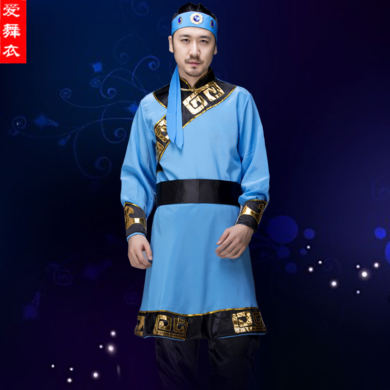 蒙古族舞蹈演出服男少数民族服装表演服内蒙古打鼓服草原欢歌成人