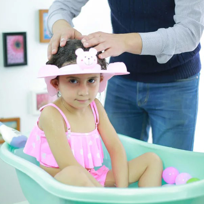柔软硅胶加大不紧头可调节洗发帽浴帽防止耳朵进水婴幼儿童理发帽