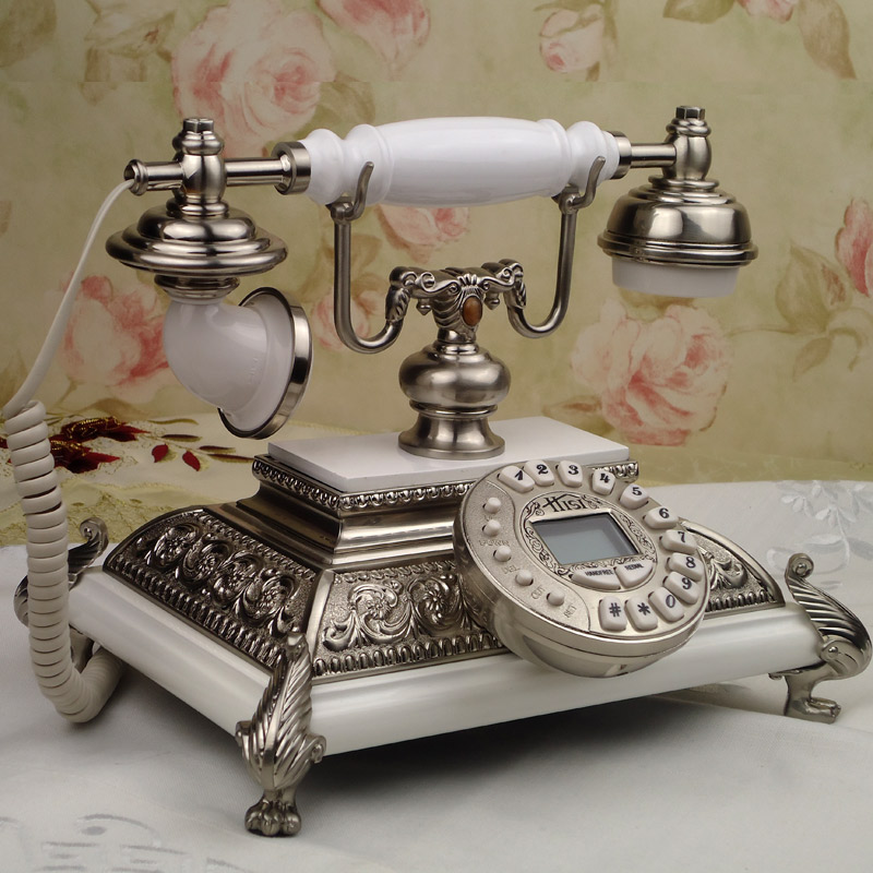 HISI名品恺撒仿古电话机古典实木金属复古电话机欧式家居装饰精品