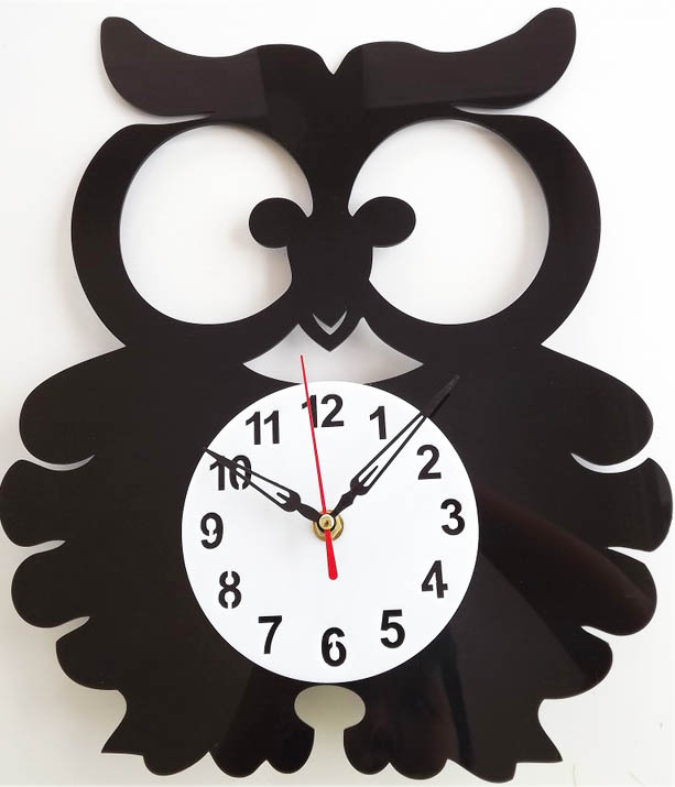 个性一百猫头鹰 挂钟订制个性壁钟田园欧式时钟墙钟客厅现代钟表