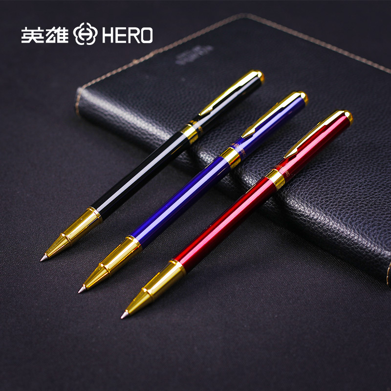 英雄318彩漆宝珠笔签字笔商务办公中性笔可替换笔芯定制刻字包邮