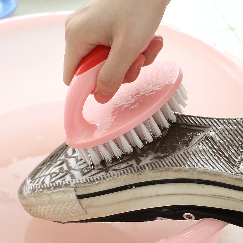 懒角落 多功能塑料软毛洗衣刷强力清洁鞋刷带把洗衣服的刷子62676