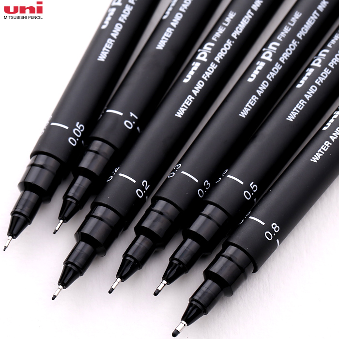 正品三菱unipin 200绘图笔针管笔漫画设计勾线0.3mm0.2mm0.8mm