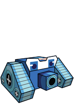 纸模盒子の纸盒人_№181 蓝色机器人 机器人竞技场_纸模型手工DIY