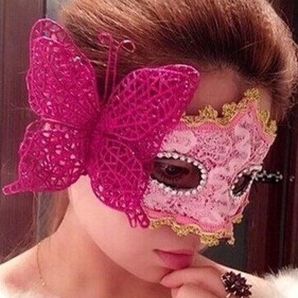 包邮万圣节化妆舞会公主面具威尼斯贴布彩绘派对眼罩男女带花蝴蝶