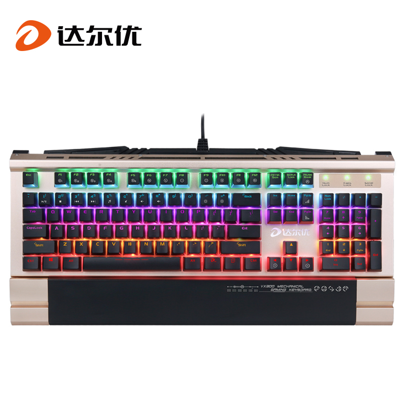 包邮达尔优VX300机械键盘有线电竞背光金属USB插口游戏机械键盘