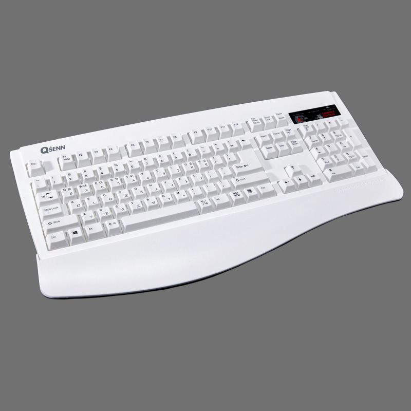 QSENN/酷迅DT35游戏键盘英文韩文版 黑色/白色送托手+硅胶键盘膜