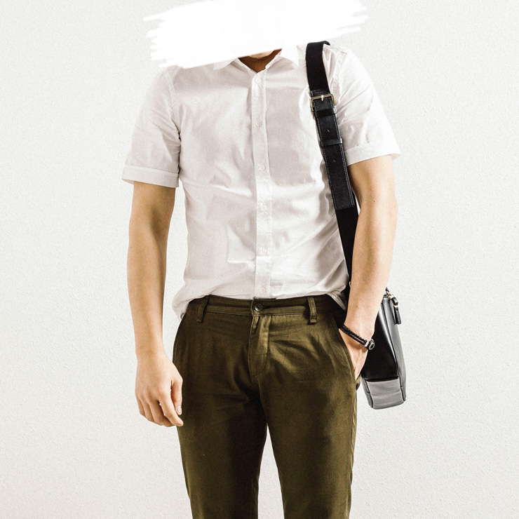 AGCP HOMME 17SS 高级商务系列 男士白色短袖衬衫 CC015