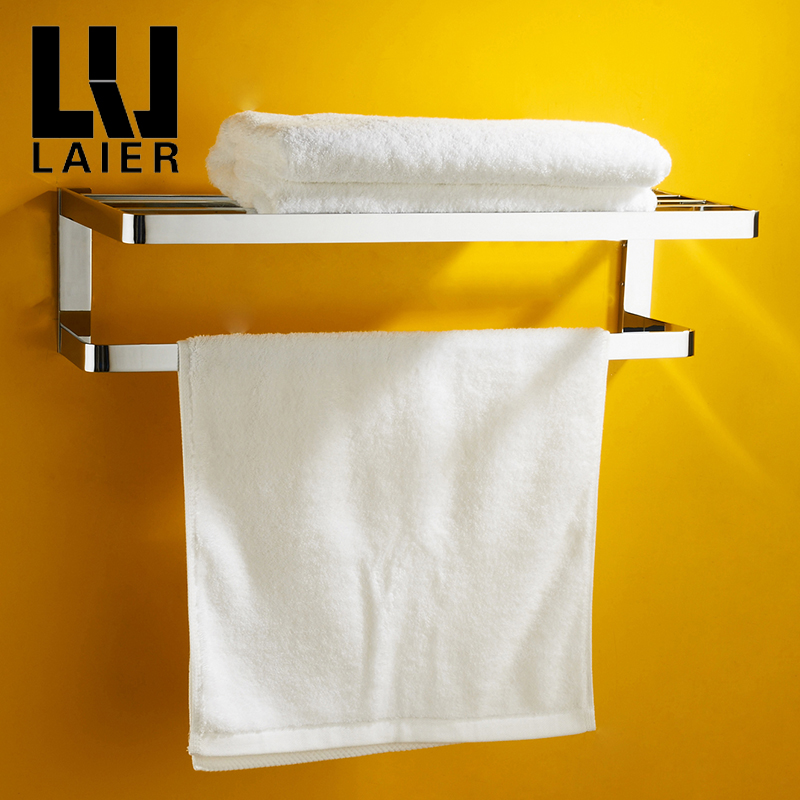 LYLE莱尔卫浴 全铜镀铬双层毛巾架/浴巾架 卫生间浴室置物架